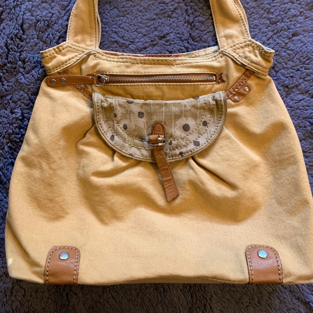 Fossil canvas shoulder bag